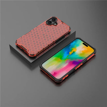 For iPhone 16 Plus Case Honeycomb Shape PC+TPU Phone Case