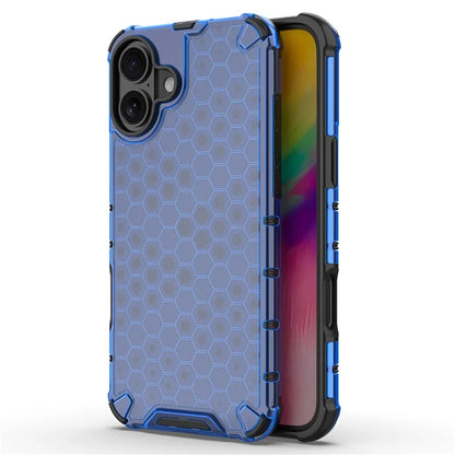 For iPhone 16 Plus Case Honeycomb Shape PC+TPU Phone Case