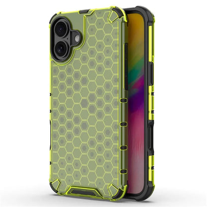 For iPhone 16 Plus Case Honeycomb Shape PC+TPU Phone Case