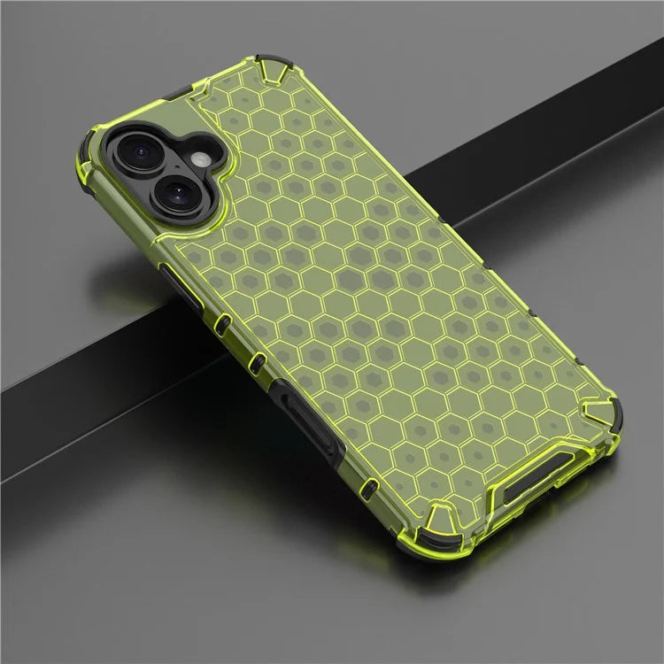 For iPhone 16 Plus Case Honeycomb Shape PC+TPU Phone Case