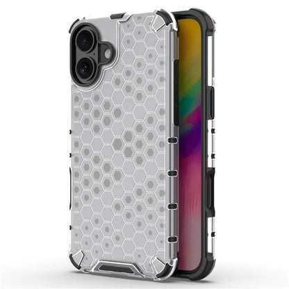 For iPhone 16 Case Anti-Drop PC+TPU Phone Cover Honeycomb Shape
