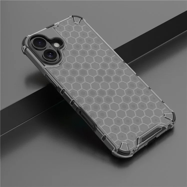 For iPhone 16 Case Anti-Drop PC+TPU Phone Cover Honeycomb Shape