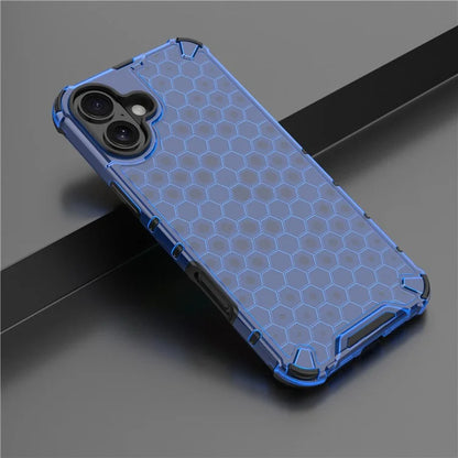 For iPhone 16 Case Anti-Drop PC+TPU Phone Cover Honeycomb Shape