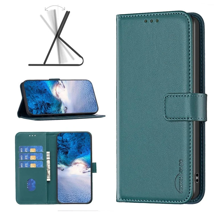 BINFEN COLOR BF17 For HMD Pulse+ Case PU Leather Wallet Cover Stand View