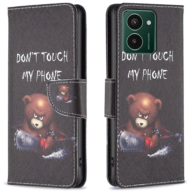 For HMD Pulse+ Case PU Leather Stand Flip Phone Cover Pattern Printing