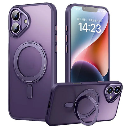 For iPhone 16 Plus Magnetic Case Kickstand Matte Hybrid Phone Cover