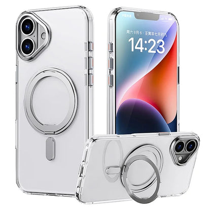 For iPhone 16 Plus Magnetic Case Kickstand Matte Hybrid Phone Cover