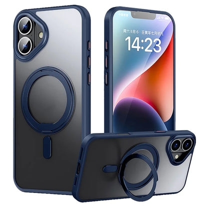For iPhone 16 Plus Magnetic Case Kickstand Matte Hybrid Phone Cover