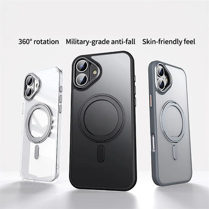 For iPhone 16 Plus Magnetic Case Kickstand Matte Hybrid Phone Cover