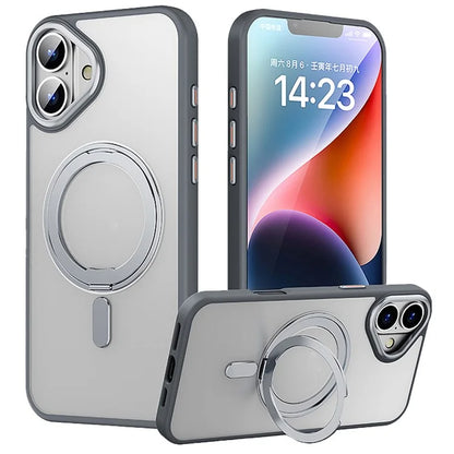 For iPhone 16 Plus Magnetic Case Kickstand Matte Hybrid Phone Cover