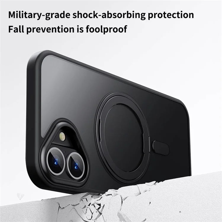 For iPhone 16 Plus Magnetic Case Kickstand Matte Hybrid Phone Cover