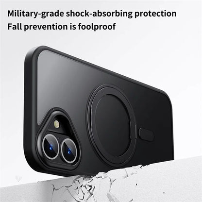 For iPhone 16 Plus Magnetic Case Kickstand Matte Hybrid Phone Cover