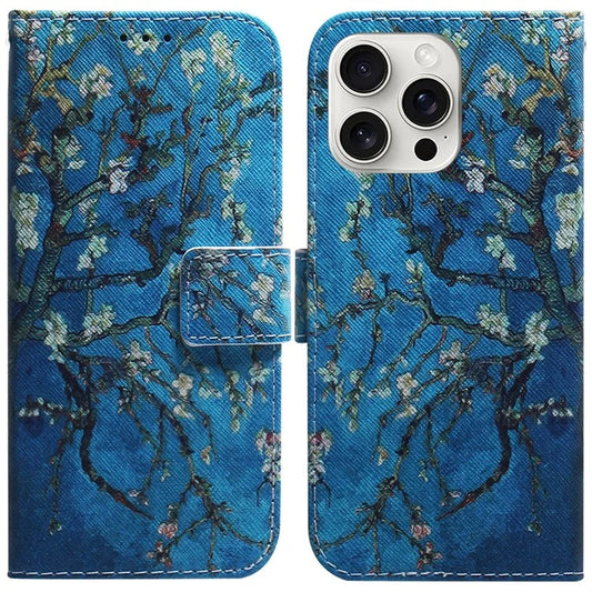 For iPhone 16 Pro Max Wallet Case Pattern Print Leather Phone Cover