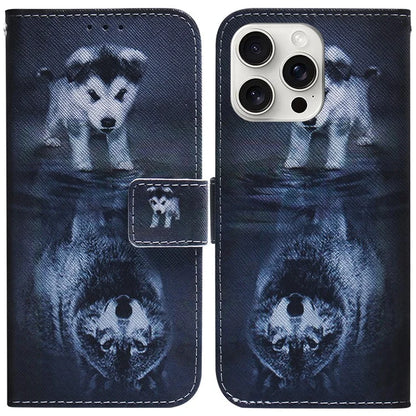 For iPhone 16 Pro Max Wallet Case Pattern Print Leather Phone Cover