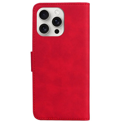 For iPhone 16 Pro Max Case Solid Color PU Leather Stand Phone Cover