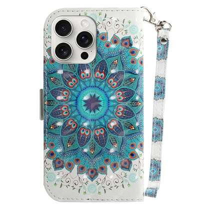For iPhone 16 Pro Max Wallet Case 3D Pattern Print Leather Phone Cover
