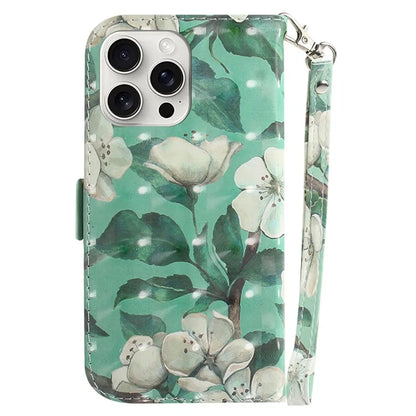 For iPhone 16 Pro Max Wallet Case 3D Pattern Print Leather Phone Cover