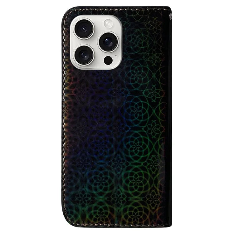 For iPhone 16 Pro Case Dazzling Flower Anti-Drop Leather Phone Cover