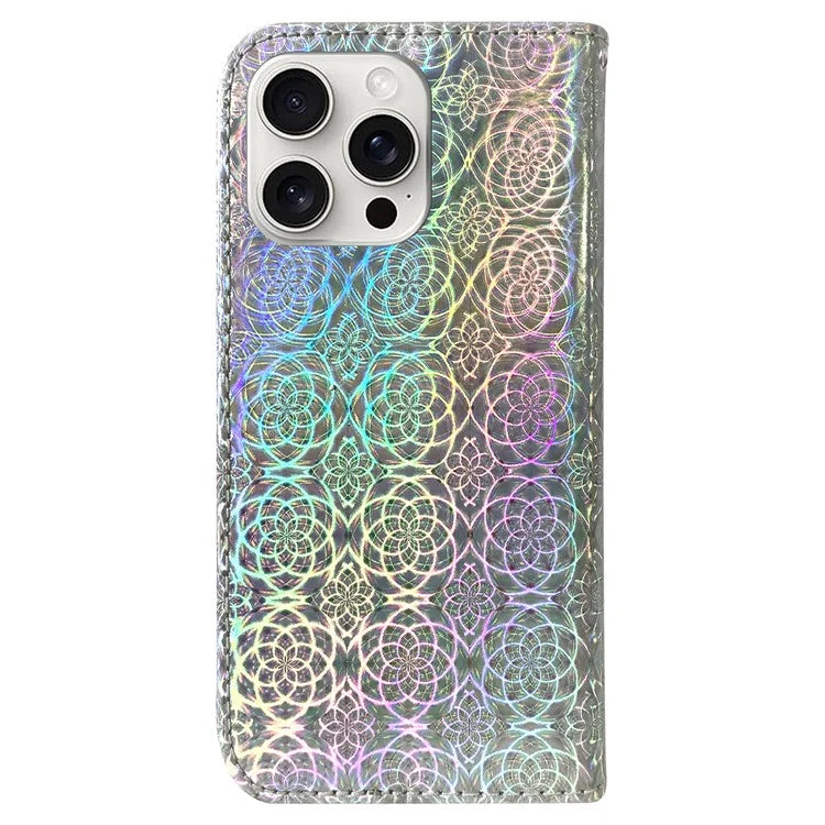 For iPhone 16 Pro Case Dazzling Flower Anti-Drop Leather Phone Cover