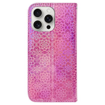 For iPhone 16 Pro Case Dazzling Flower Anti-Drop Leather Phone Cover