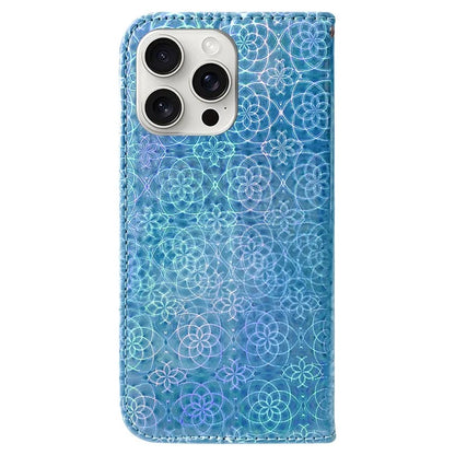 For iPhone 16 Pro Case Dazzling Flower Anti-Drop Leather Phone Cover