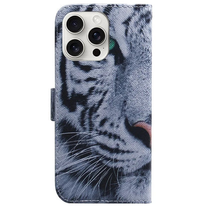 For iPhone 16 Pro Wallet Case Pattern Print Leather Phone Cover