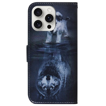 For iPhone 16 Pro Wallet Case Pattern Print Leather Phone Cover