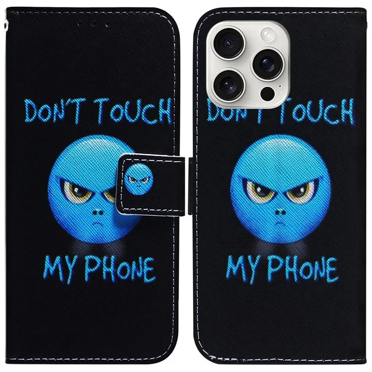 For iPhone 16 Pro Wallet Case Pattern Print Leather Phone Cover