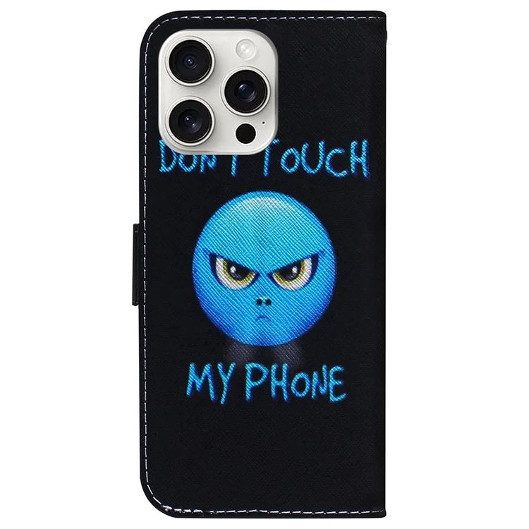 For iPhone 16 Pro Wallet Case Pattern Print Leather Phone Cover