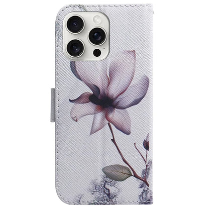For iPhone 16 Pro Wallet Case Pattern Print Leather Phone Cover