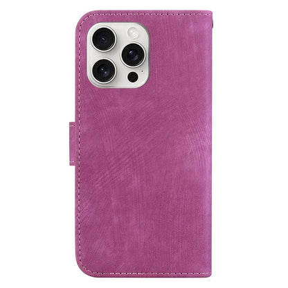 For iPhone 16 Pro Stand Case Cute Tiger Imprint Leather Wallet Phone Cover