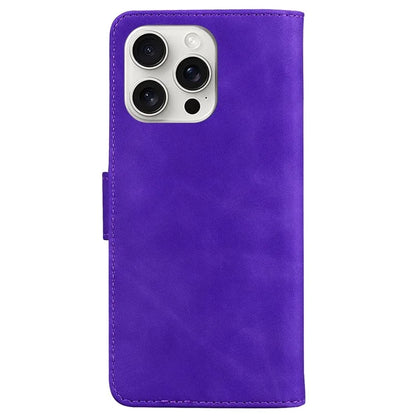 For iPhone 16 Pro Case Solid Color PU Leather Stand Phone Cover