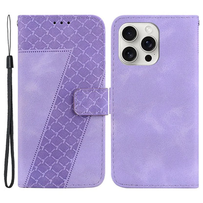 For iPhone 16 Pro Case 7-Shaped Pattern Leather Shockproof Phone Cover