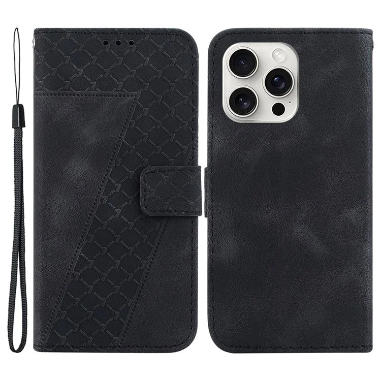 For iPhone 16 Pro Case 7-Shaped Pattern Leather Shockproof Phone Cover