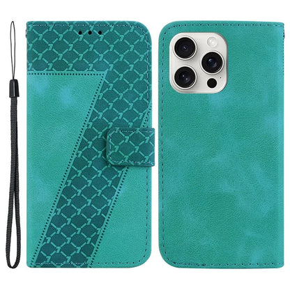 For iPhone 16 Pro Case 7-Shaped Pattern Leather Shockproof Phone Cover
