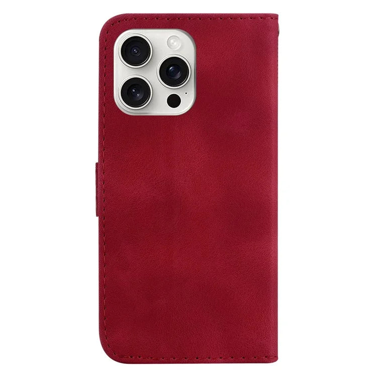 For iPhone 16 Pro Case 7-Shaped Pattern Leather Shockproof Phone Cover