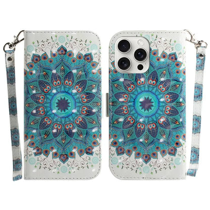 For iPhone 16 Pro Wallet Case 3D Pattern Print Leather Phone Cover