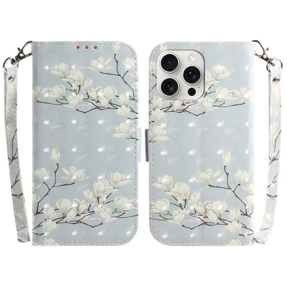 For iPhone 16 Pro Wallet Case 3D Pattern Print Leather Phone Cover