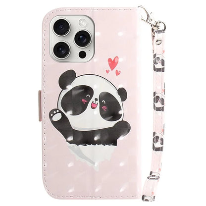 For iPhone 16 Pro Wallet Case 3D Pattern Print Leather Phone Cover
