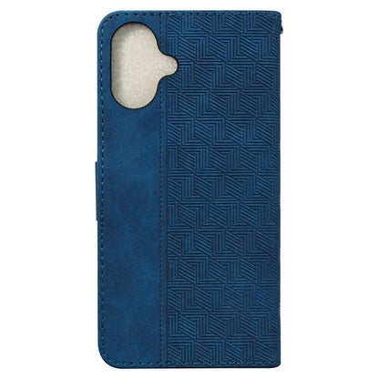 For iPhone 16 Plus Case PU Leather Geometry Imprint Wallet Phone Cover
