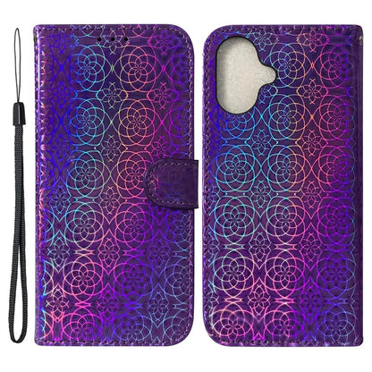 For iPhone 16 Plus Case Dazzling Flower Anti-Drop Leather Phone Cover