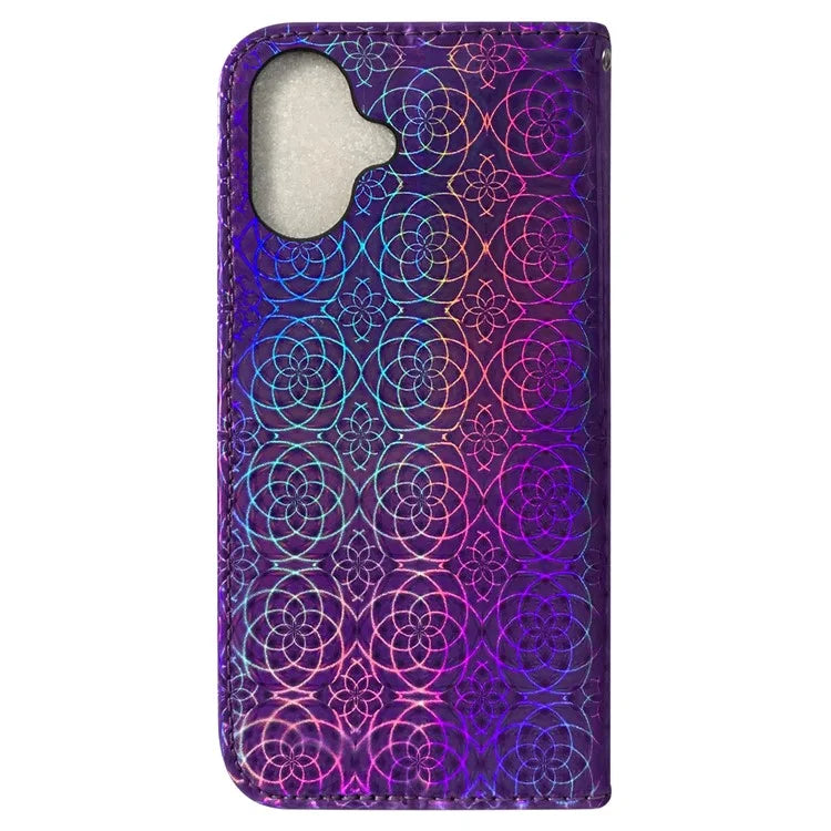 For iPhone 16 Plus Case Dazzling Flower Anti-Drop Leather Phone Cover