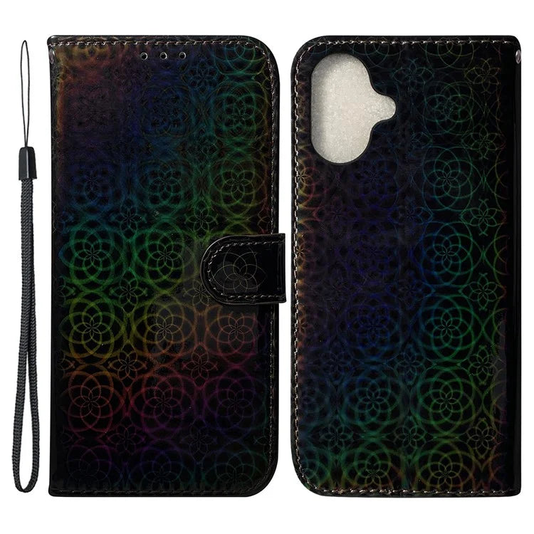 For iPhone 16 Plus Case Dazzling Flower Anti-Drop Leather Phone Cover
