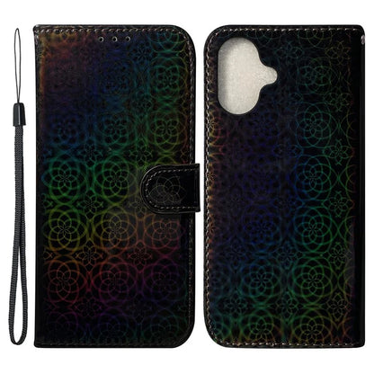 For iPhone 16 Plus Case Dazzling Flower Anti-Drop Leather Phone Cover