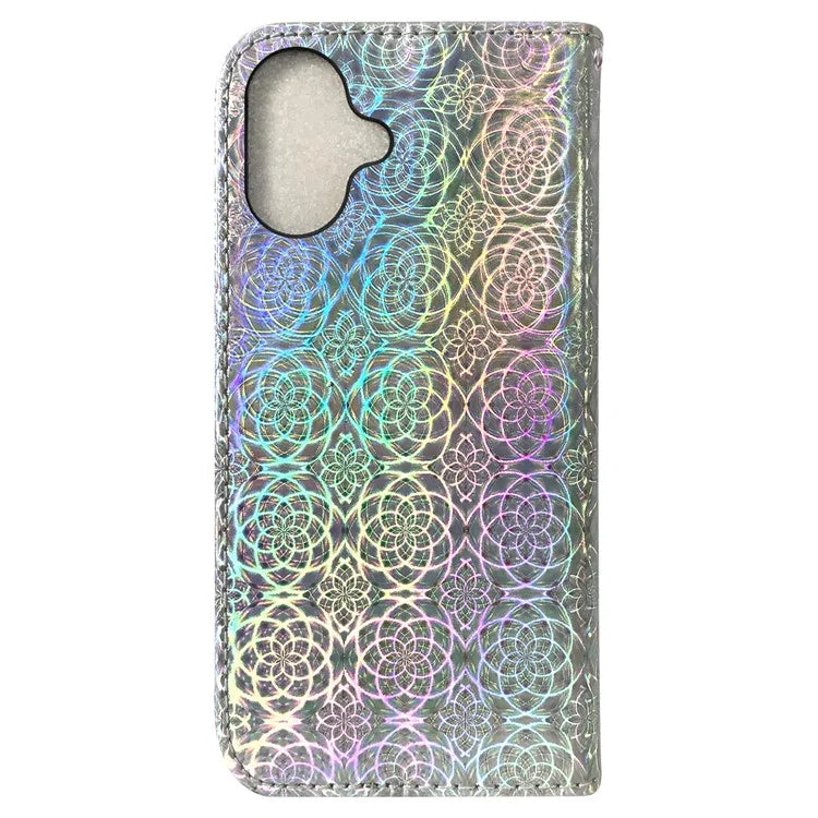 For iPhone 16 Plus Case Dazzling Flower Anti-Drop Leather Phone Cover