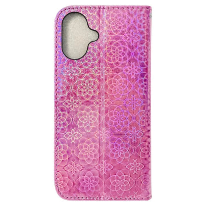 For iPhone 16 Plus Case Dazzling Flower Anti-Drop Leather Phone Cover