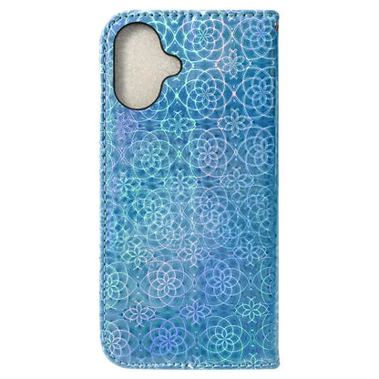 For iPhone 16 Plus Case Dazzling Flower Anti-Drop Leather Phone Cover