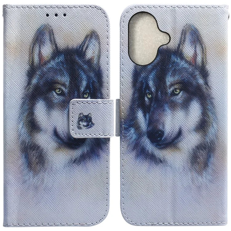 For iPhone 16 Plus Wallet Case Pattern Print Leather Phone Cover