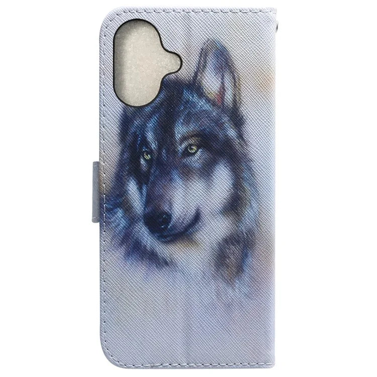 For iPhone 16 Plus Wallet Case Pattern Print Leather Phone Cover