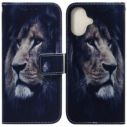 For iPhone 16 Plus Wallet Case Pattern Print Leather Phone Cover